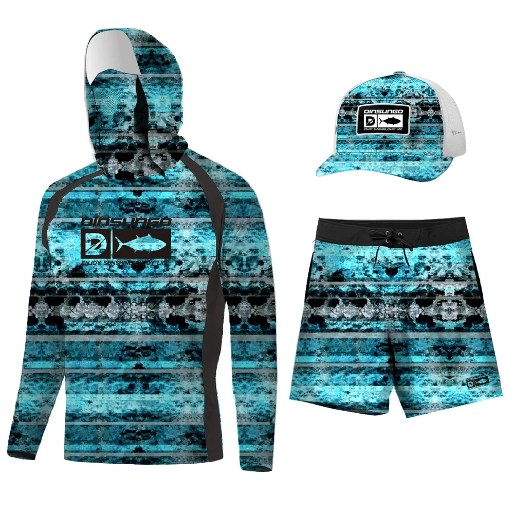 

customized camo hoodie outdoor Series Design Fishing Set sunscreen quick drying long sleeve Face Protection fishing Hoodie, Customized color, cmyk, match pantone color