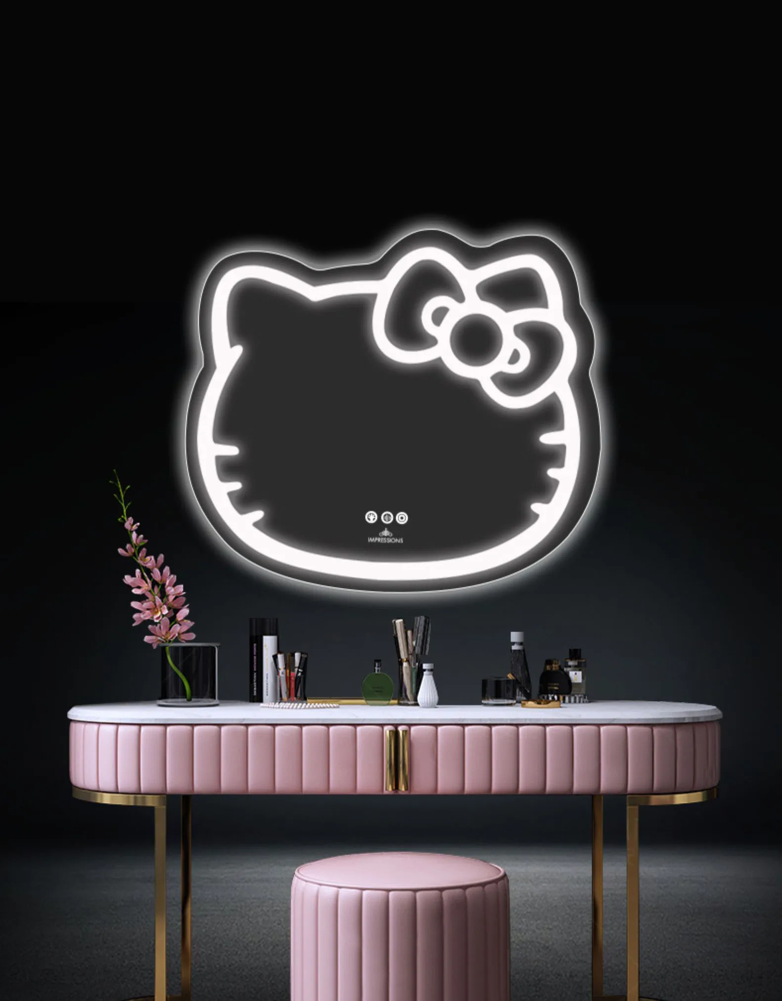 

2022 wall makeup mirror with light desktop smart beauty mirror led dressing mirror, White