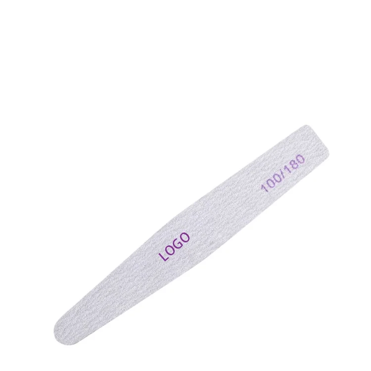

Custom Printed Half Moon Foam metal nail file nail file 100/180 grit 80/80 nail file, Grey, white, black or custom color