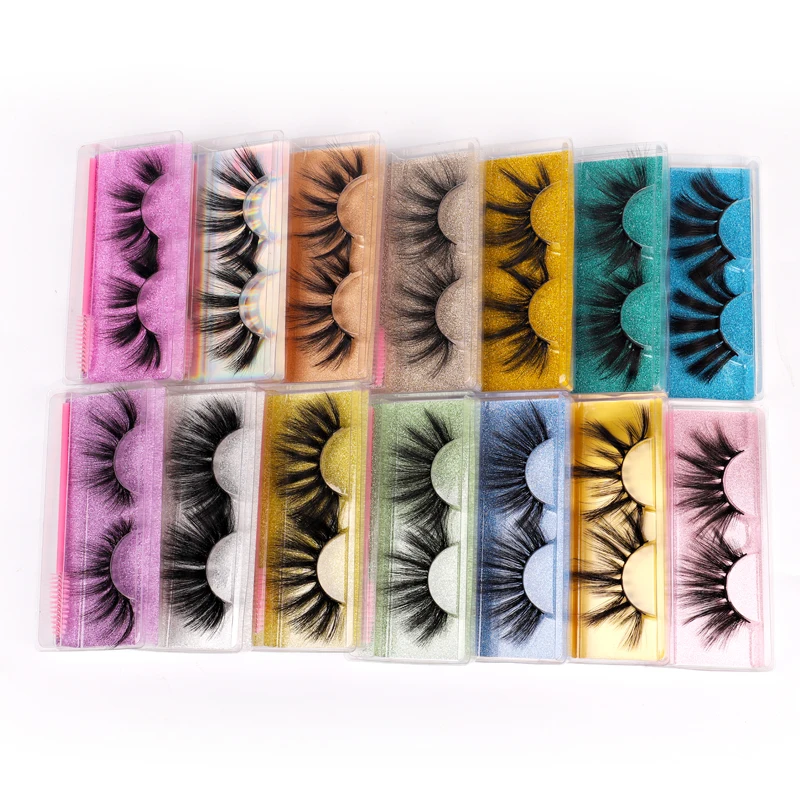 

Hot Label Handmade Faux Mink Strip Eyelashes Vendor Handicraft Own Brand With Custom Box 3d Silk False Lashes, Natural black mink eyelashes