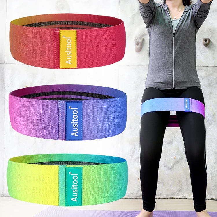 

Sport Yoga Elastic Hip Strength Fitness Loop Band Set Soft Leg Exercise Neon Resistance Band, Green, red, purple