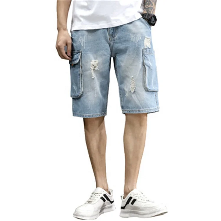 

Summer Men's Thin Jeans Fashion Solid Color Cat Whiskers Jeans, Picture shows