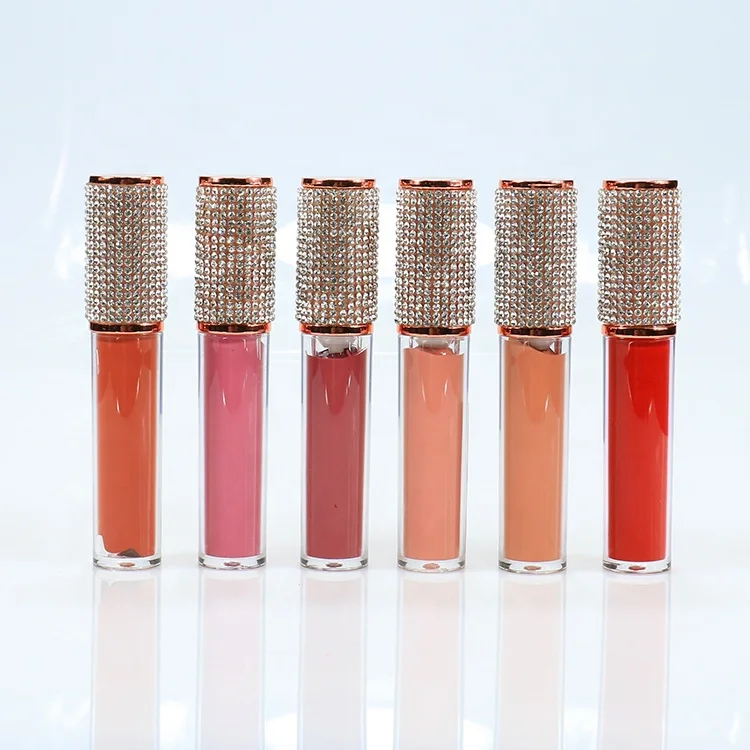 

high quality velvet matte liquid lipstick diamond packaging oem, Multi-colored