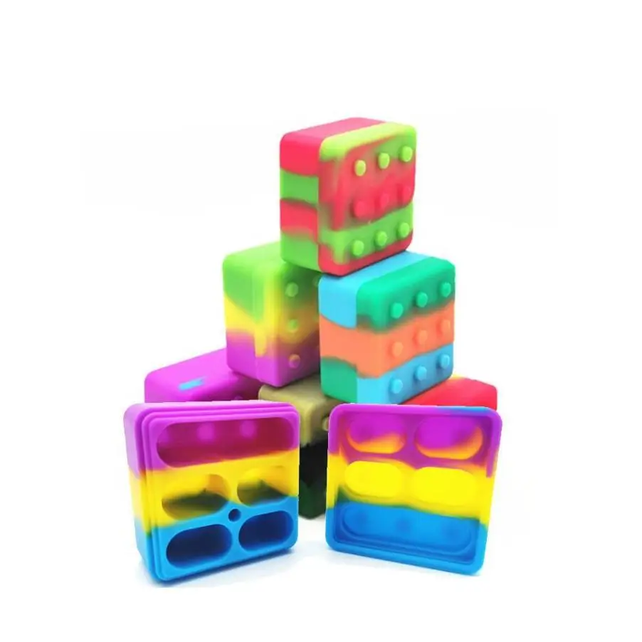 

41 26Ml Silicone Container Case Carriers Square Box Non-Stick Block Box For Dab Wax Oil Dry Herb Silicon Storage Jar Smoking Too