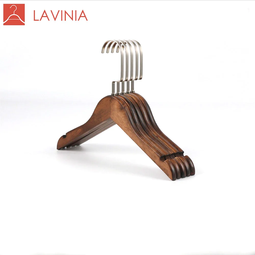 

Non Slip Wholesale Short Neck Hangers,Personalized Wooden Clothes Hanger Stand, Natural