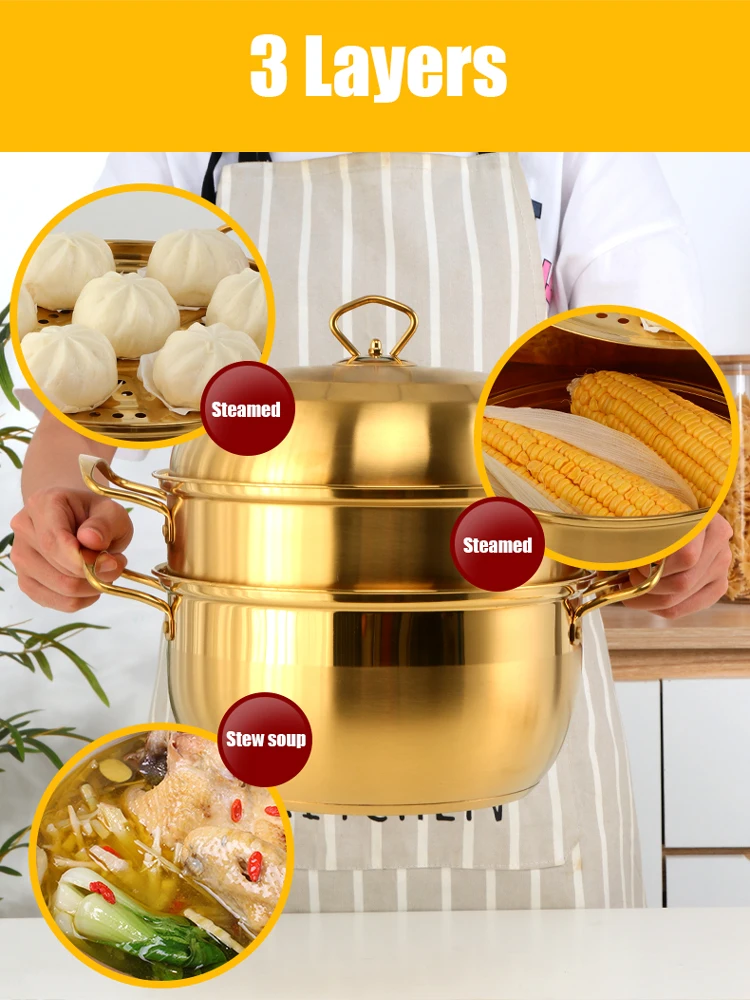 Wholesale Stainless Steel Multilayers Soup Steam Pot Cooking /dumpling