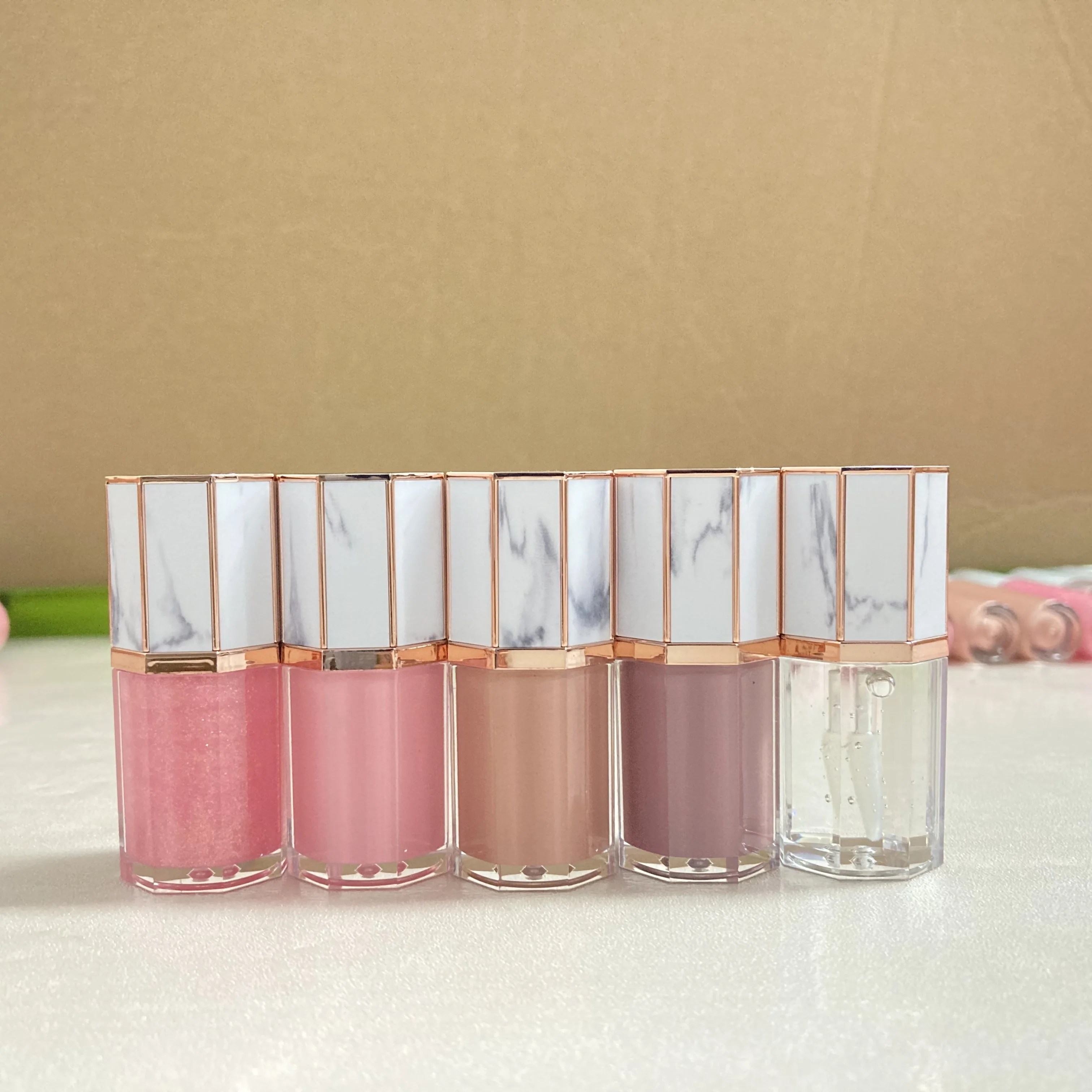 

Custom new lip gloss tube vendor marble color lip gloss private label