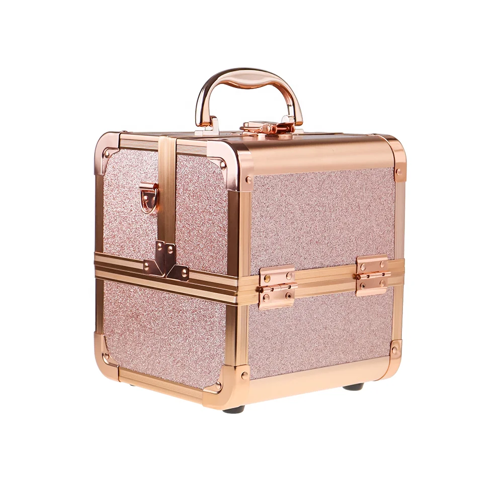 

Direct Factory Portable Makeup Briefcase Metal Hard Bag Vanity Makeup Suitcase Professional Aluminum Cosmetic Case For Traveling, Customized color