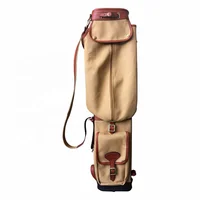 

Outdoor sports Luxury 6 golf sticks canvas genuine leather golf bag