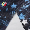 Customized super soft 100 polyester brushed velour velvet fleece fabric printed with stars