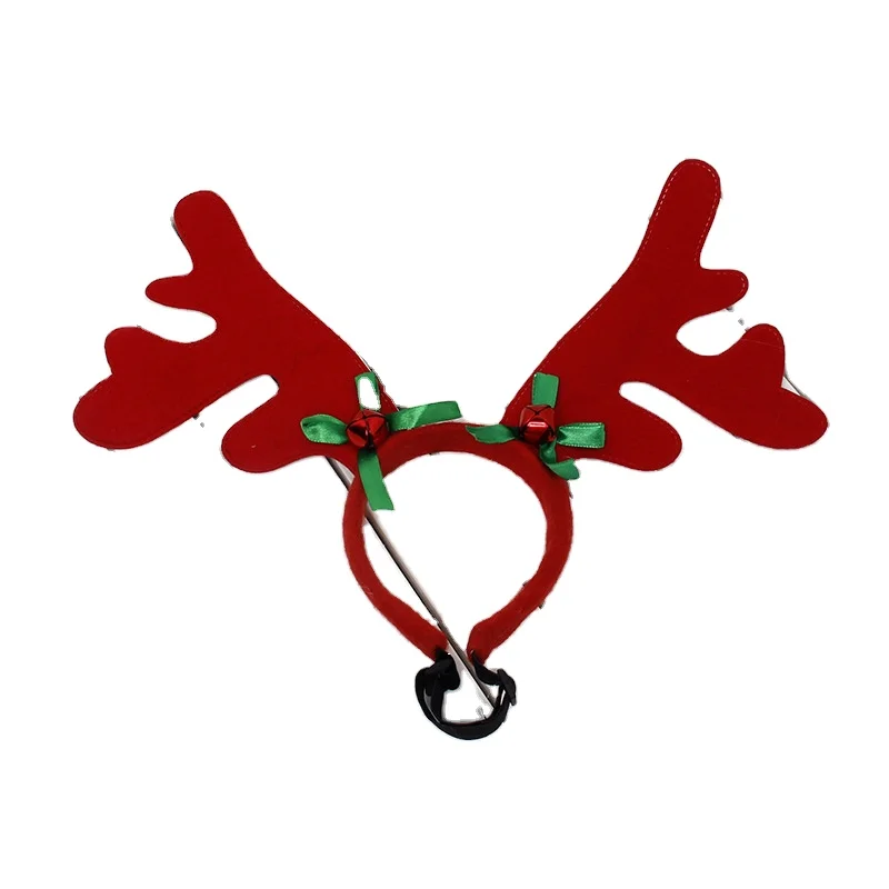 

Wholesale Christmas Reindeer Antler Hair Hoop Christmas Pet Head Band, As picture