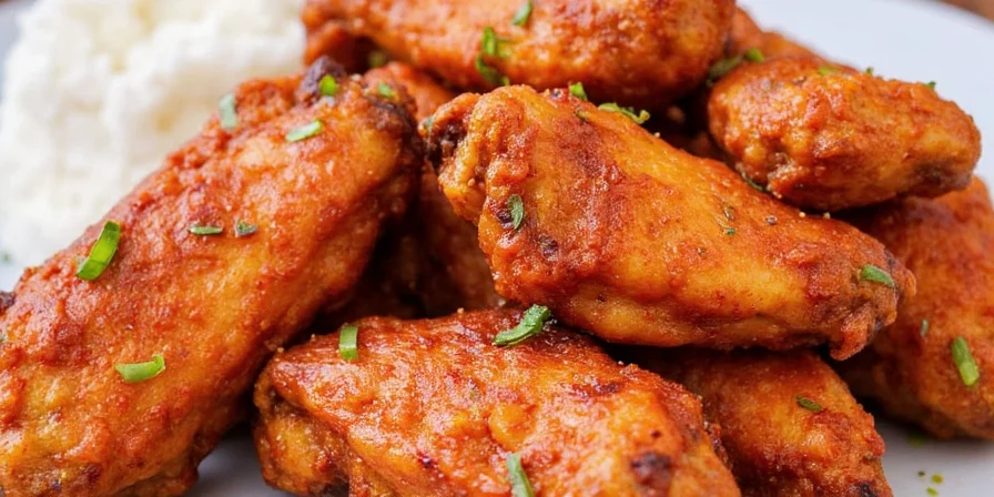 Final platter of spiced wings