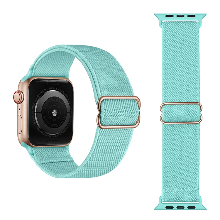 

Elastic terylene wristband Sport loop strap Nylon polyester fabric watch bands for nylon apple watch band for iwatch 6 5 SE 4 3, Customized