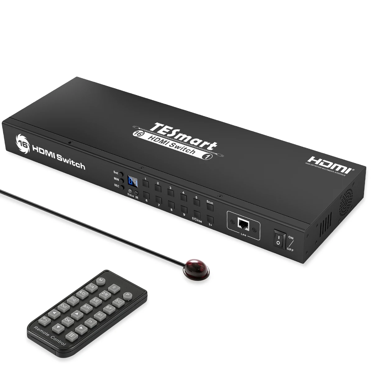 

Hot selling 4K hdmi switch 16 in 1 out HDMI Switch splitter with audio extractor 16 x 1 hdmi switcher