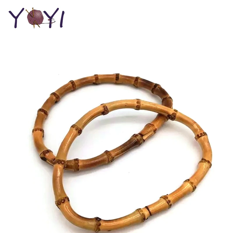 

High Quality Round Bamboo Bag Handle For Handbag Handcrafted DIY Bags Accessories, Natural color