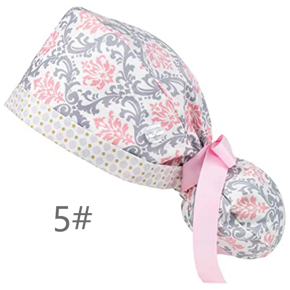 

High Quality Adjustable Sweat-absorbent Elastic Multicolor Longhair Scrubs Hats, Solid dyed&printed