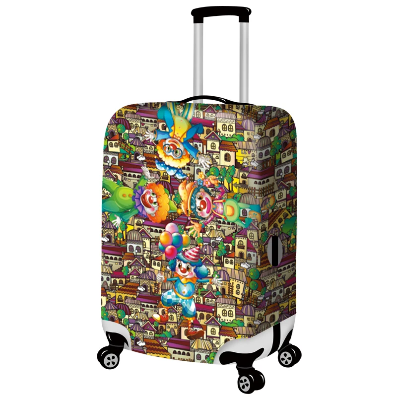 

ONE2 design China manufacture clown luggage protective cover suitcase for students, Full printing color