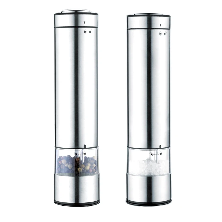 

2021 Amazon Hot Stainless Steel Spice Grinder Battery Operated Electric Salt and Pepper Mill