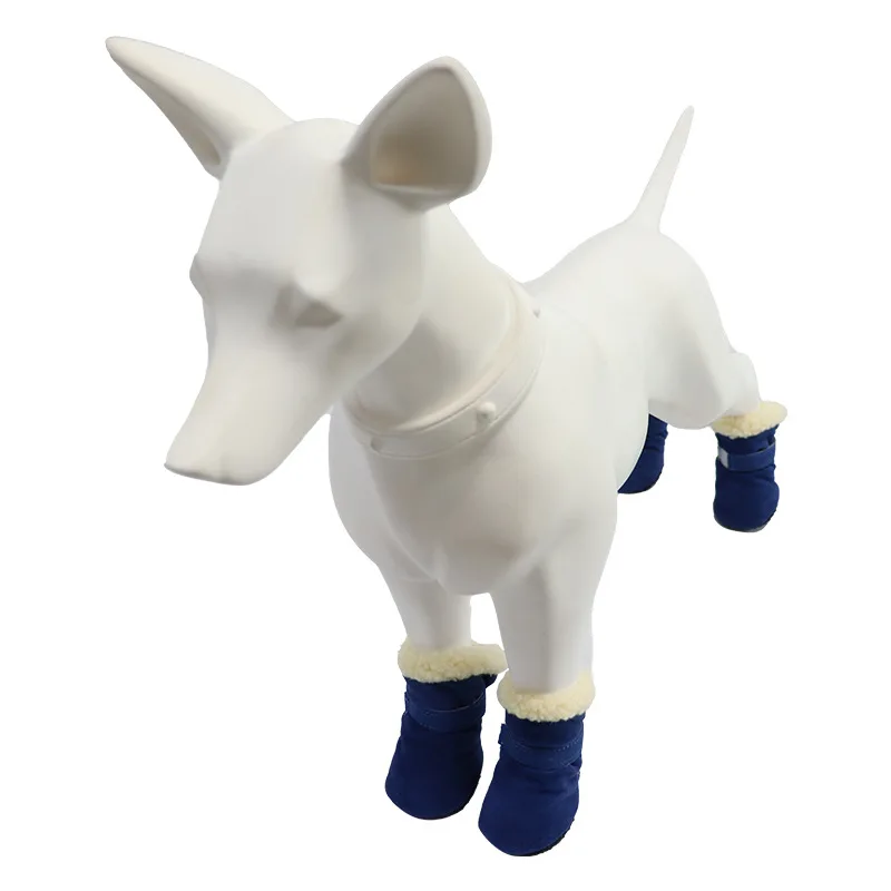 

4Pcs Fashion Multi Colors Soft Antislip Warm Winter Plush Socks Pet Puppy Boots Cotton Dog Shoes