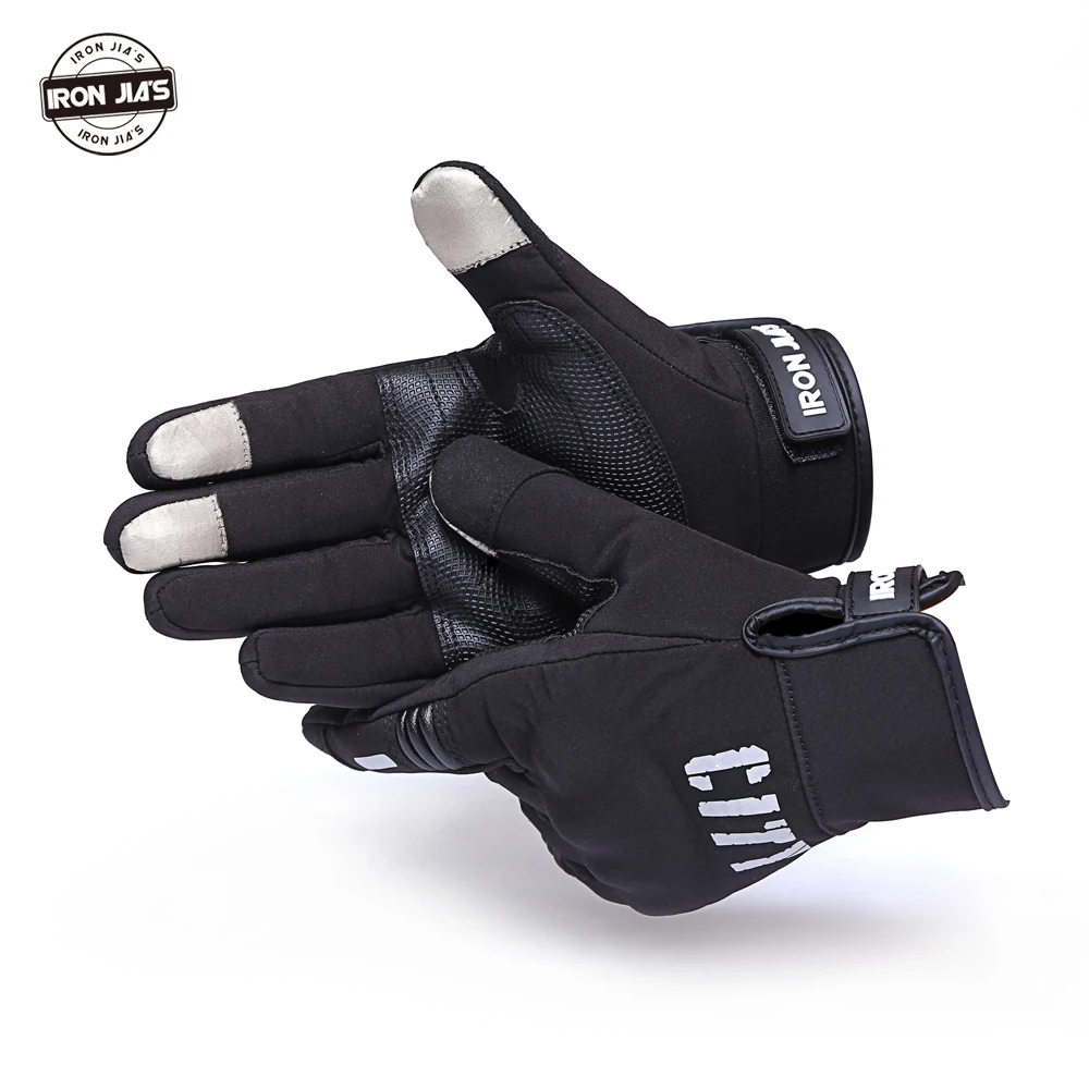 

IRON JIA'S High Quality Full Finger Gel Pad Touch Screen Sport Polyester Motorcycle Gloves Bicycle Cycling Gloves, Black