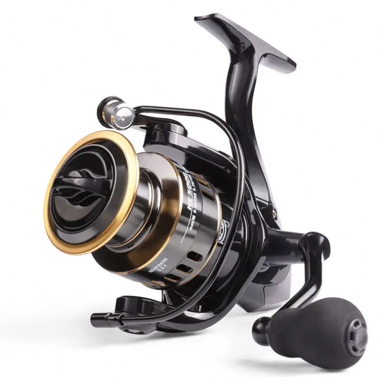 A1 Metal Spool Spinning Fishing Reel 5.2:1 Saltwater Sea Fishing Reel Spinning 10KG Max Drag Carp Rock Boat Surf Fishing Wheel