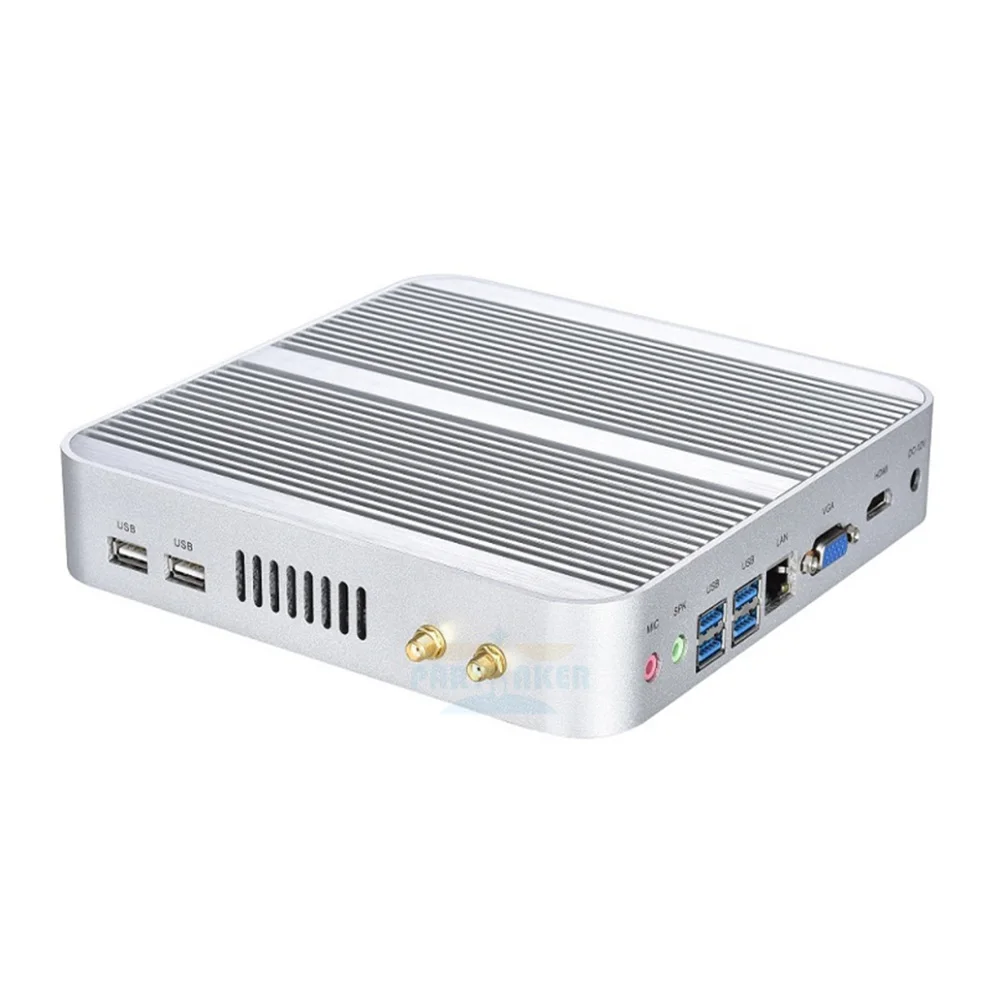 

Partaker Fanless Mini PC Desktop Computer Broadwell NUC Core i3 5005U i5 5200U MiniPC i5 5250U Win7/8/10 Mini PC Barebone