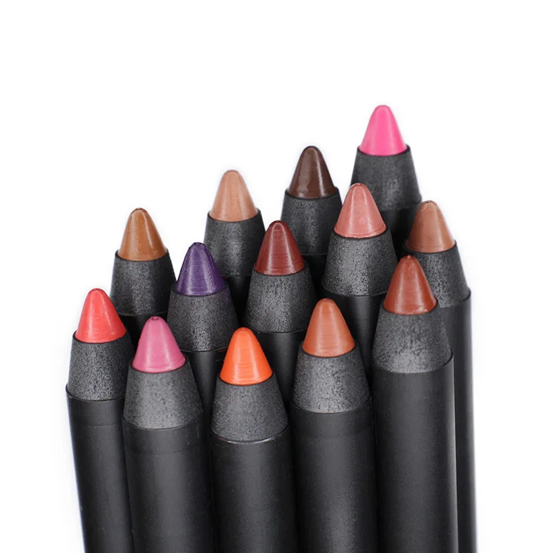 

Make your own brand 13 color private logos lip liner vegan waterproof wooden nude easy to color Lipliner
