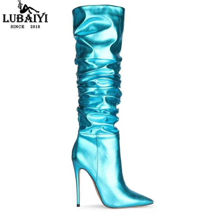 

Sexy Winter High Heel knee boots Pu Stone Print women thigh high boots Roman Style shoes for woman, Brown/cream