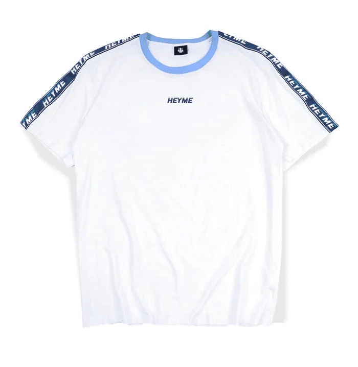 

2020 new model high quality hip hop t-shirt men printing logo cotton t shirts double color patchwork t-shirts for men