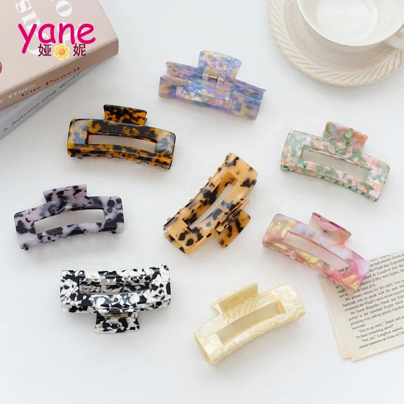 

Fashion geometric hollow claw 10.5 cm acetate clip for women clawclips