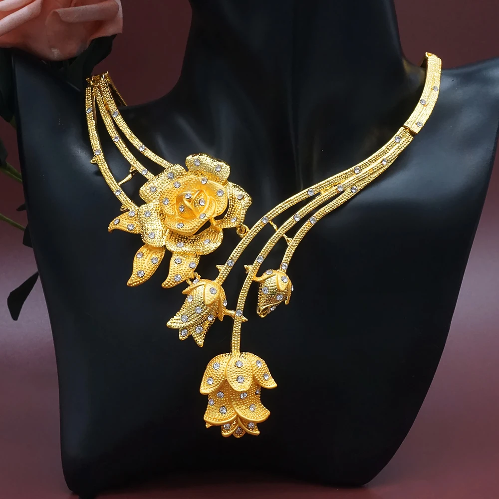 

African sets wholesale high quality jewelry necklaces sets jewellery BJ842, Gold