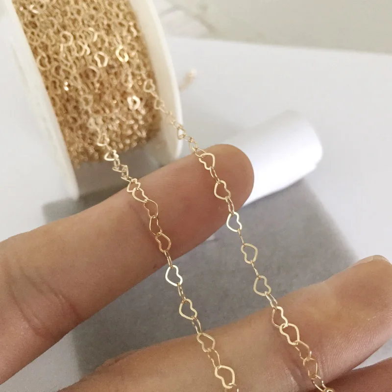 

Hot Sale 14K Gold Filled Heart Chain Jewelry Bulk Chain