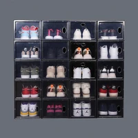 

TL5689 shoe drop front box storage plastic stackable men display case