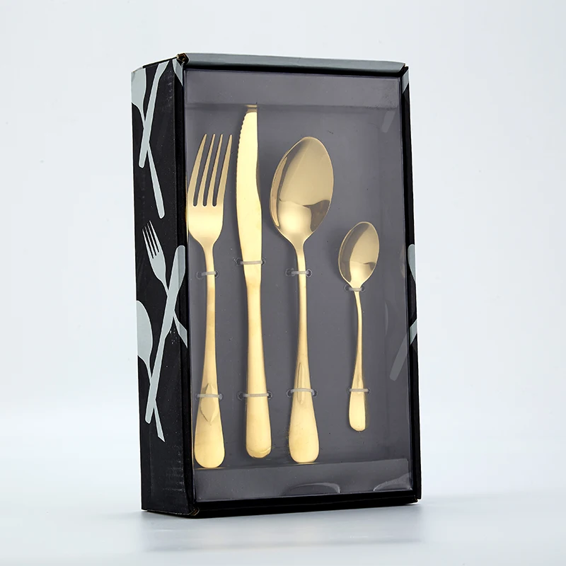 

Wholesale High Quality Home Goods Packaging with Box 24PCS Cutlery Set Stainless Steel, Silver/rose gold/gold/black/multicolour