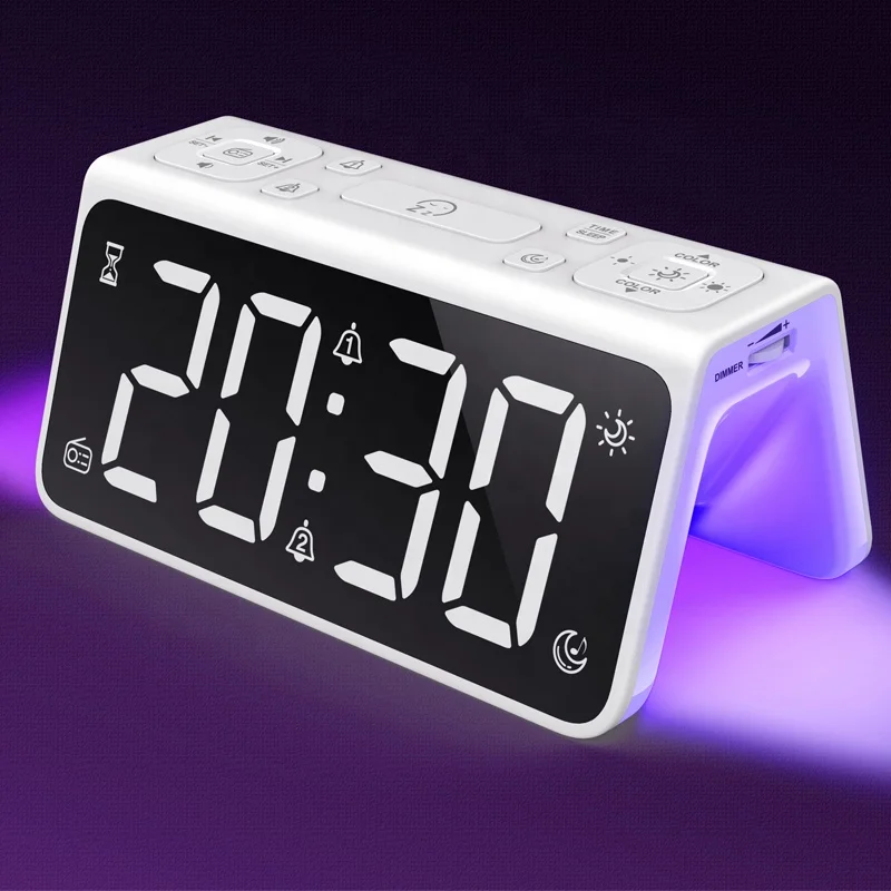 

Amazon Hot Sale 6.5Inch LED Display Smart Music Sunrise Simulation Alarm Clock Digital Clock Wake Up Light Bedside Table Clock