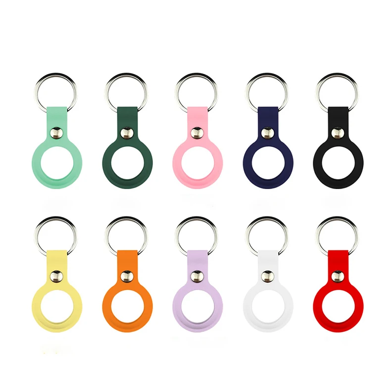 

For Apple Airtags Liquid Silicone Protective Sleeve Locator Tracker Anti-lost Device Key Chain Protective Sleeve, Green,orange,yellow,dark green,white,purple,red,