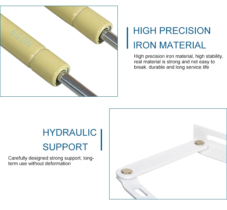 Heavy Duty Bed Hydraulic Lift Mechanism Gas Spring For Murphy Beds Vt