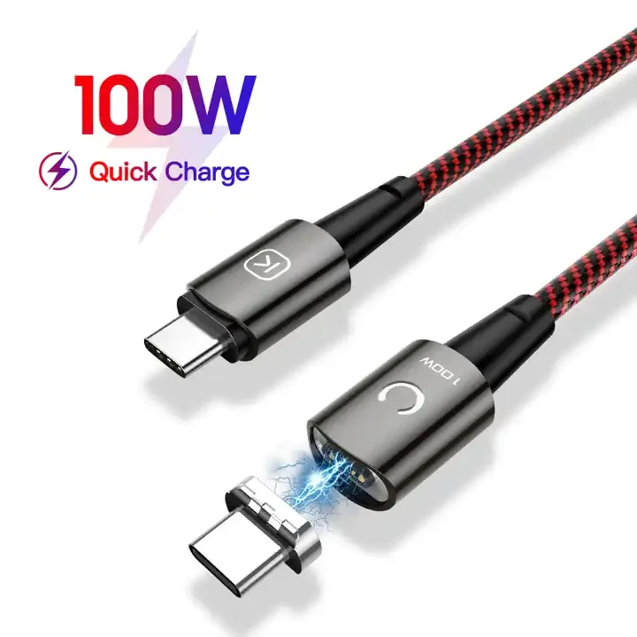 

KUULAA 2024 100W Zinc Alloy Adapter Data Cables Types Fast Charger Type C Magnetic Cable For Android