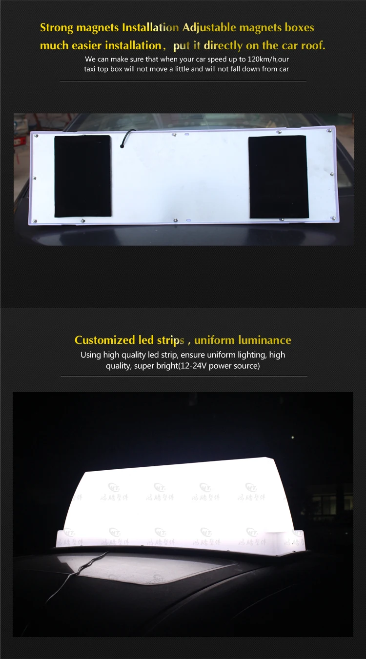 CE quality super bright taxi top roof advertising light box