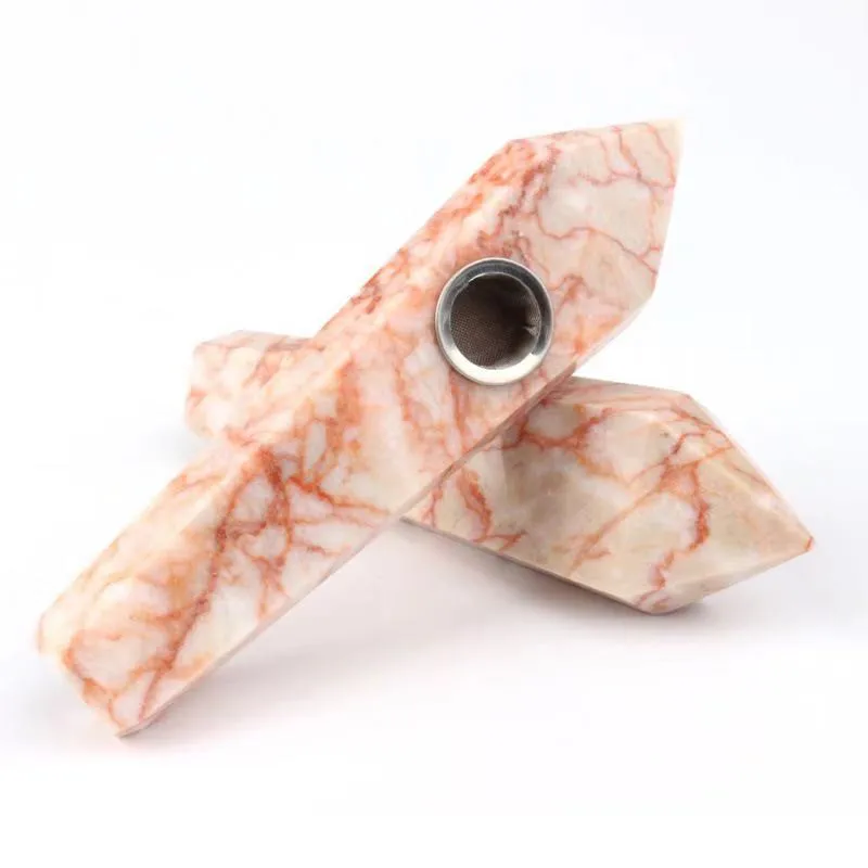 

Weed Pipe Cigarette Holders Healing Crystal Semi-gem Craft Smoking Pipe Network Stone Wholesale Natural  Eco-friendly, Picture