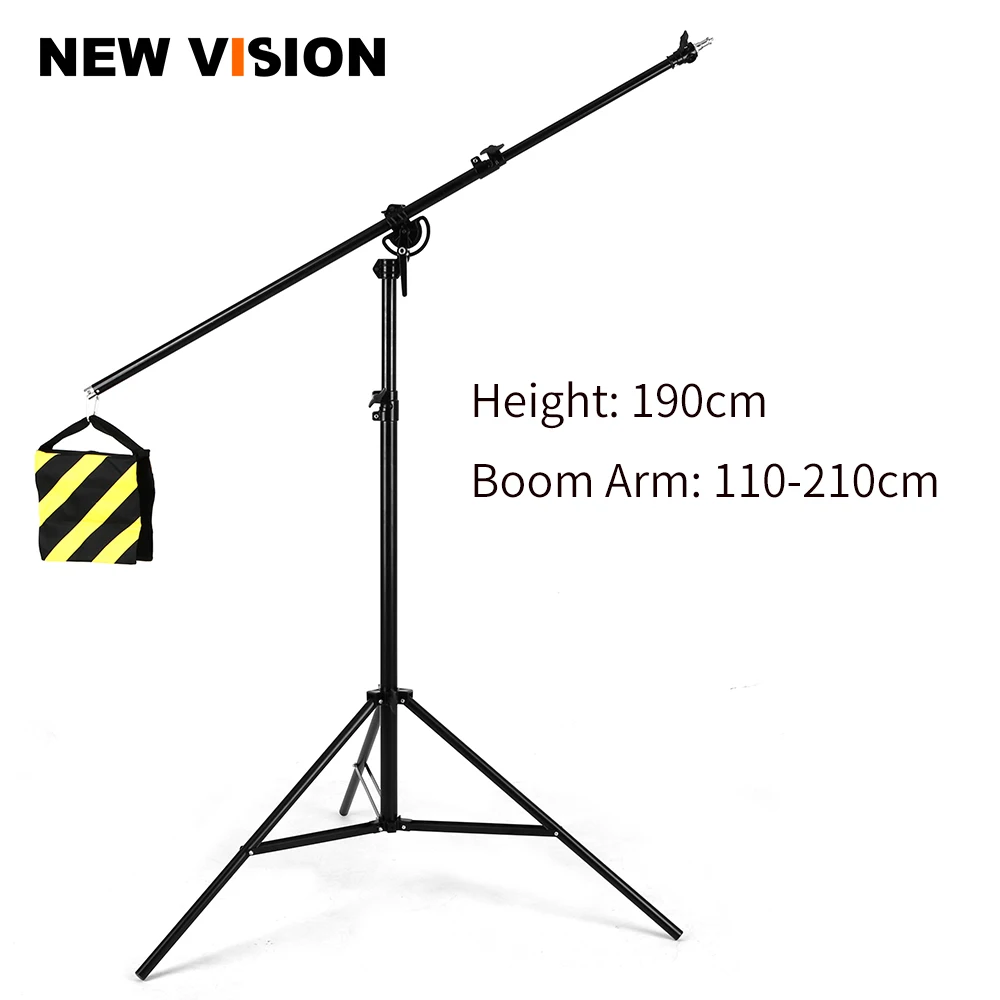 

126" 320cm Two Way Rotatable Aluminum Adjustable Tripod Boom Light Stand with Sandbag for Studio Photography Video, Other