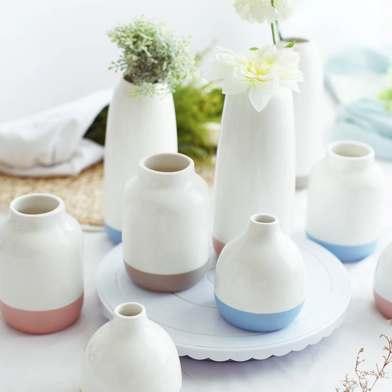 

New arrival high quality minimalist design hotel ornament tabletop bud vase ceramic porcelain vases