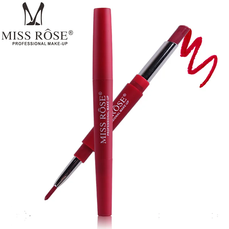 Privtate label bulk package High Pigment Matte 2 in 1 Lipstick pen with Lip liner