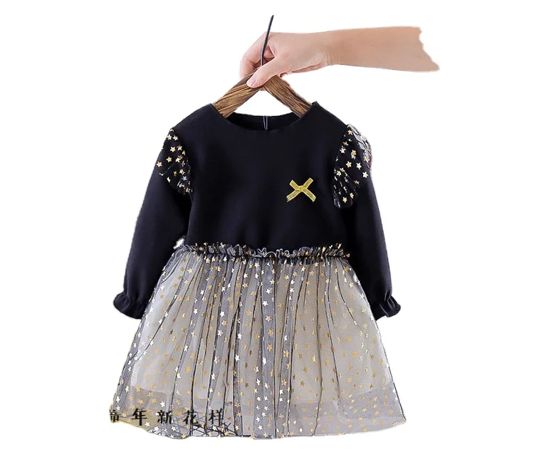 

rts Autumn children Korean girl cotton puffy skirt fairy princess girl baby dress