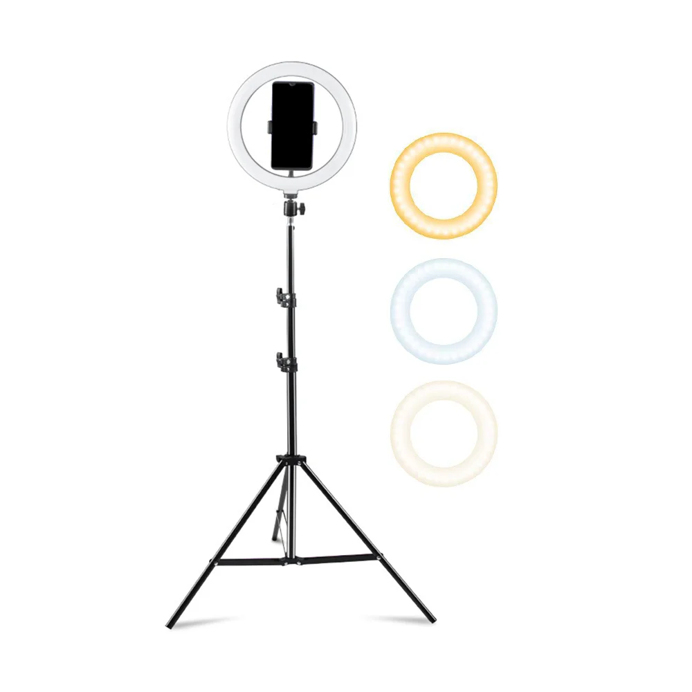 

10 inch LED selfie ring light photographic lighting with 1.6M tripod stand for Tiktok YouTube Video