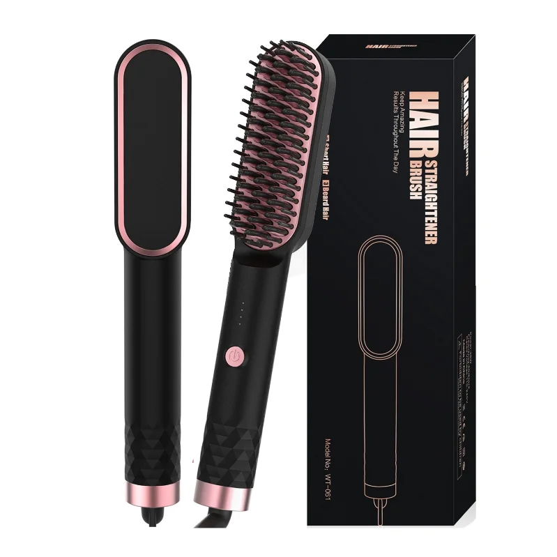 

Newest 360 Degree Rotation Customized Dry and Wet Dual Use 35W PTC Heating Hair Straightener Comb Brush Beard Comb for Men Women