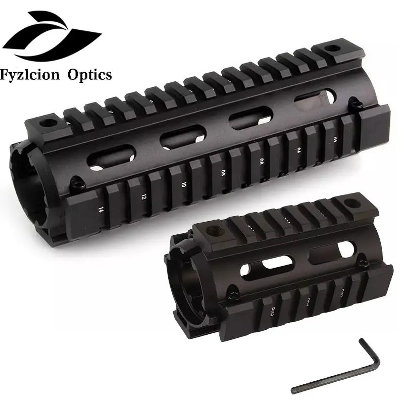 

Two-piece Design 4"/7"/9" Carbine Length Free Float Drop-in Quad Rail Handguard For AR15 Rifle, Black