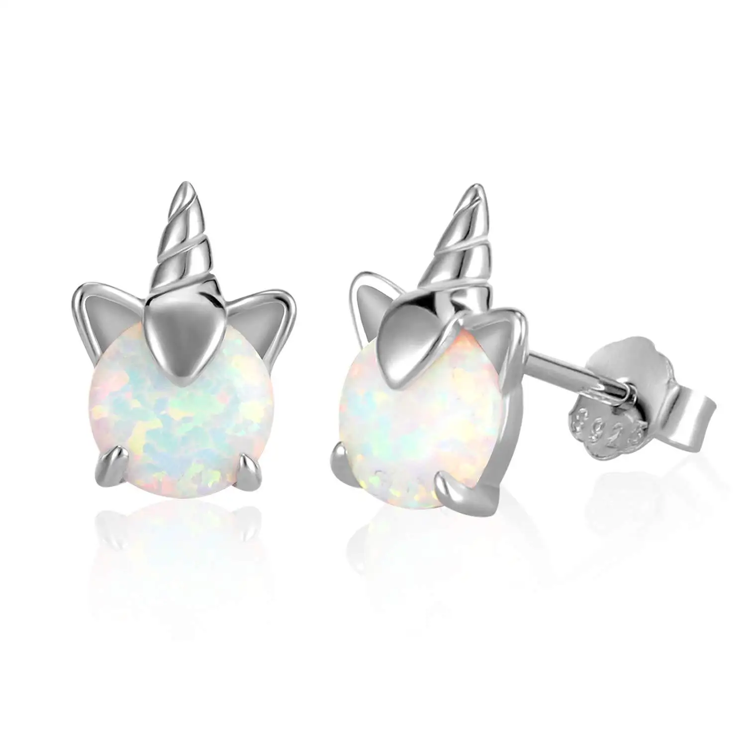 

Unicorn Earrings for Girls Sterling Silver Hypoallergenic Opal Earrings for Kids Women Gifts Unicorn, Silver,gold,rose gold