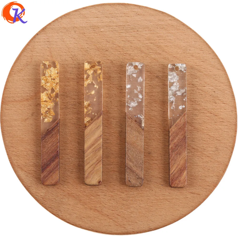 

Jewelry Accessories Cordial Design 50Pcs 8*52MM DIY Earrings Making Jewelry Accessories Stick Shape Natural Wood & Resin Hand