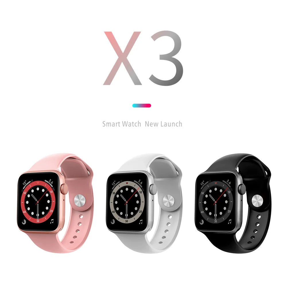 

2021 amazon wireless charge ip68 waterproof x3 smartwatch,1.57 inch HD IPS smart watch x3 change wallpaper,ECG x3 watch serie 6